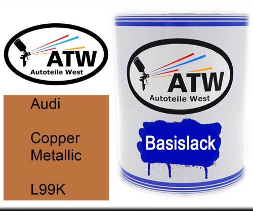 Audi, Copper Metallic, L99K: 1L Lackdose, von ATW Autoteile West.